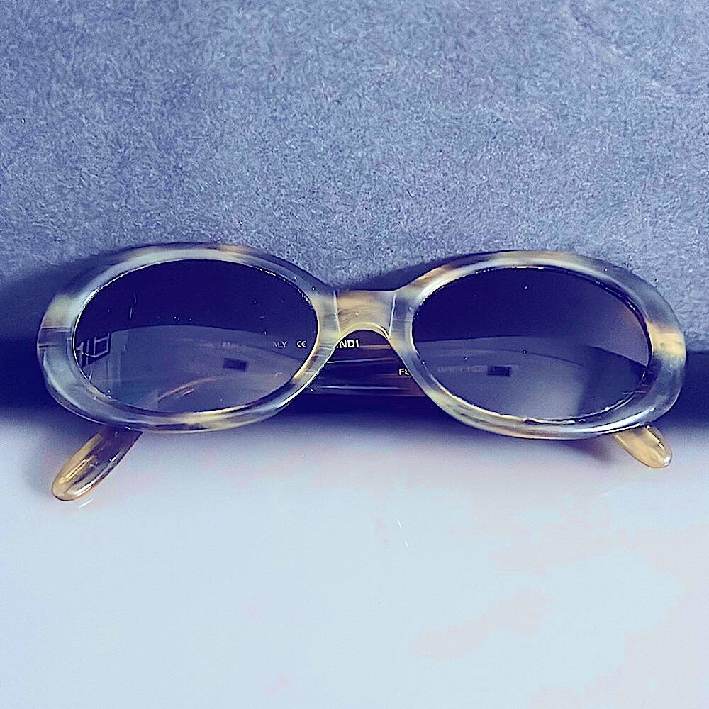 Fendi Olive Green Tortoise Oval Sunglasses